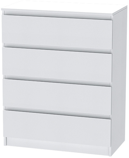Кэт-1 Комод 4-Ящика, Белый/Белый