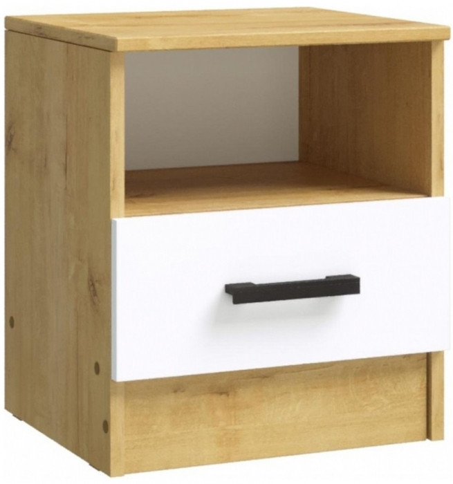 Эко Тумба прикроватная, Вотан/Белый гладкий