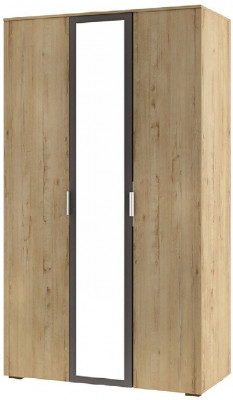 Бруно Шкаф трехдверный Дуб Вотан / Серый графит