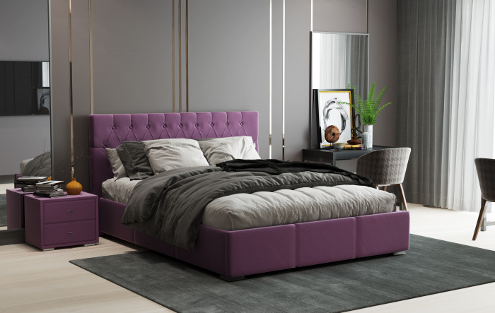 Октавия Кровать интерьерная 160 винный ромб, ортопед