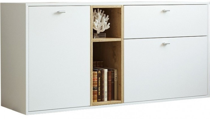 Комод Ланс К101, Белый/Дуб Бунратти