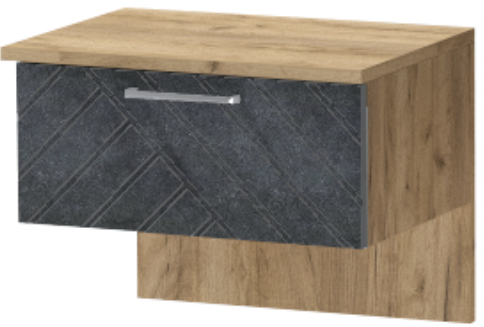 Тумба приставная "Иннэс-7", Крафт золотой/Бетон графит