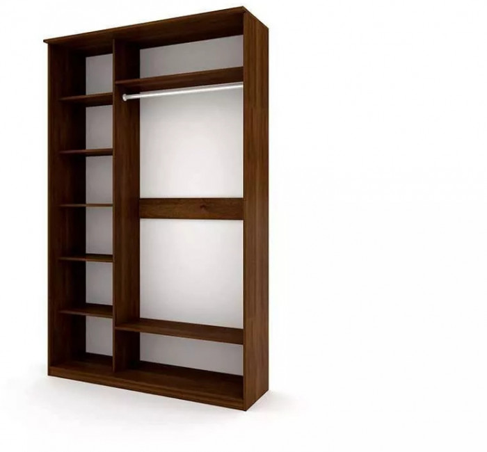 Шкаф купе Модерн 1490х600 2-х дверный 2-х секционный зеркальный с пескоструем №2 венге