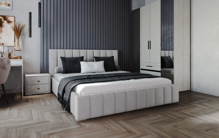 Нега Кровать интерьерная 160 светло-серый, ортопед