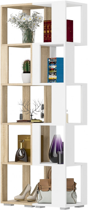 Стеллаж СВК 2 шт., цвет дуб сонома/белый, ШхГхВ 70х35х179 см.(дуб сонома 1 шт. + белый 1 шт.)