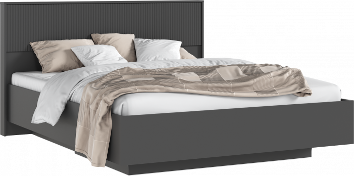 Кровать парящая с ортопед. основанием Марвэл 1,6м с подсветкой, Графит/Браш графит