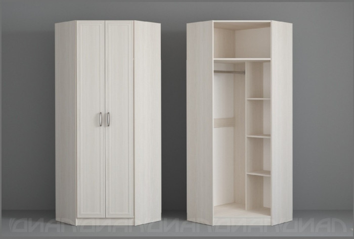 Колибри Шкаф угловой, рамка, Бодега белая/Сандал светлый