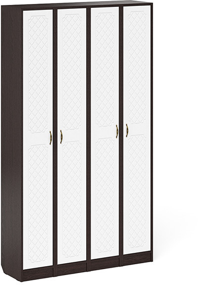 Прихожая П-6 Пенал 4 штуки, цвет венге/фасады МДФ белое дерево фрезеровка ромб, ШхГхВ 60х35х210 см., универсальная сборка