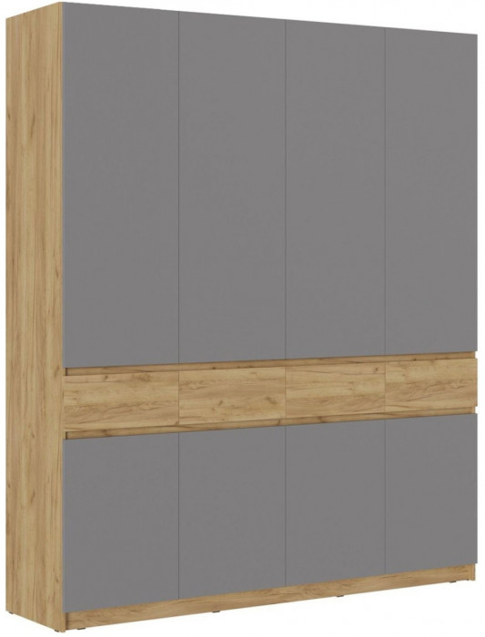 Шкаф Бостон ЛДСП ШК-004 (Серый Шифер, Дуб Крафт Золотой)