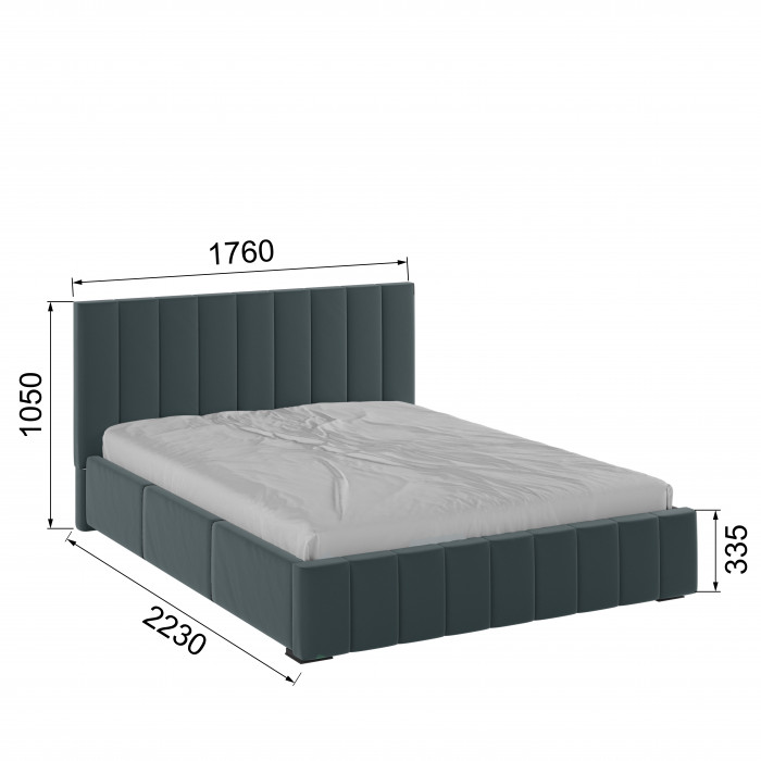 Нега Кровать интерьерная 160 серый, ПМ