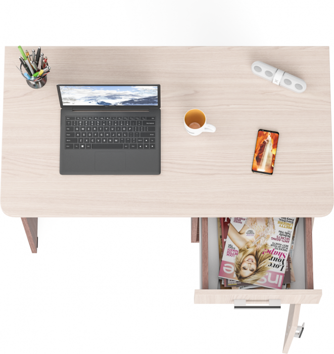 Стол письменный С-МД-1-09, цвет ясень шимо светлый/ясень шимо тёмный, ШхГхВ 105х57х75 см., НЕ универсальная сборка