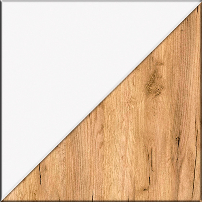 Октава Прихожая 24, цвет белый шагрень/дуб крафт золотой/фасады МДФ белый шагрень, ШхГхВ 193,7х35,4х197,6 см., универсальная сборка