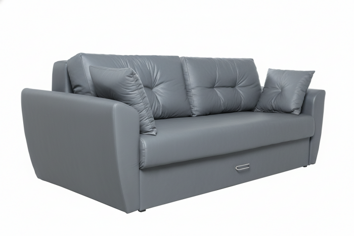 Диван-еврокнижка Амстердам 150, экокожа серая