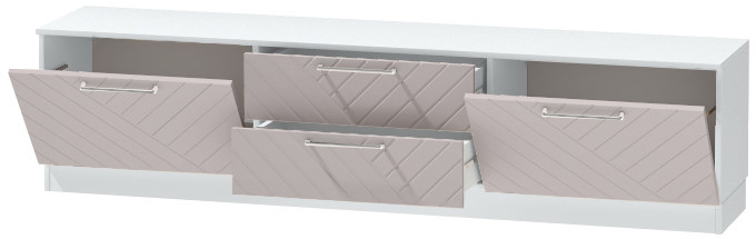 Тумба-4 под ТВ напольная "Иннэс-7", Белый/Грэй софт