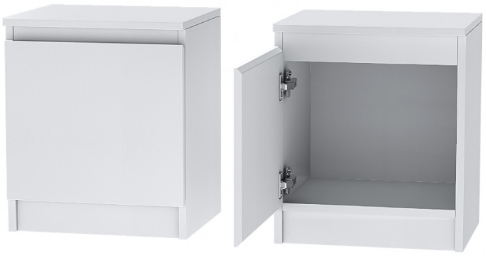 Кэт-1 Тумба 1-Створка, Белый/Белый
