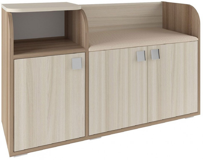 Ивушка 5 Тумба для обуви Ясень Шимо Темный / Светлый