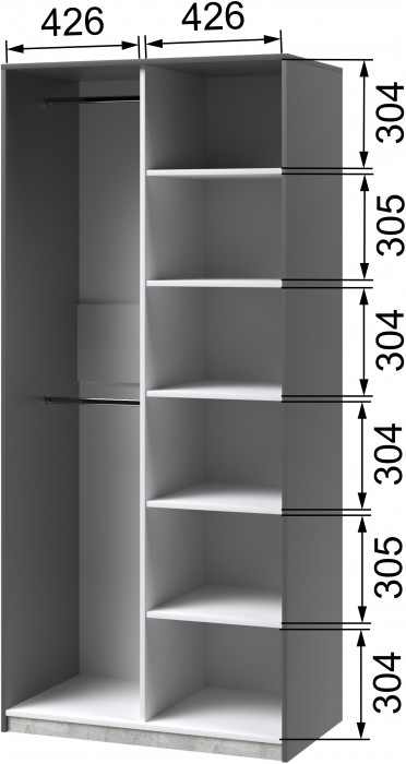 Кэнди Шкаф универсальный КШ-3 графит/белый