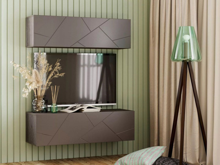 Гостиная Summit комплектация 15 Ясень анкор тёмный/софт графит/капучино