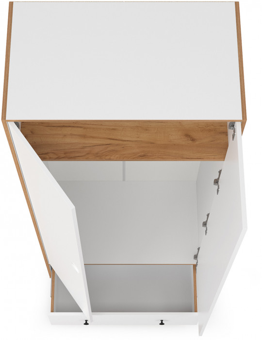 Вуди 13.138 Шкаф для одежды, цвет белый премиум/дуб крафт золотой, ШхГхВ 86х49,7х205 см.