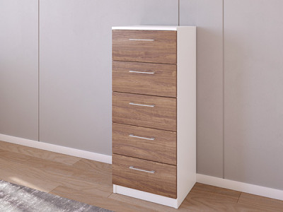 Комод 02/23 45х40х110 Белый/Морское дерево Винтаж