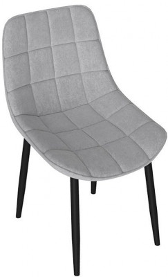 BOSTON Стул (Черный муар/Велюр V004 светло-серый)