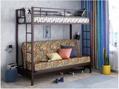 Двухъярусная кровать Мадлен 90/120х190, коричневая