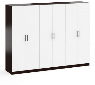 Три Шкафа С-МД-СК9Ш к компьютерному столу С-МД-СК9, цвет венге/белый шагрень, ШхГхВ 210х45х160 см.