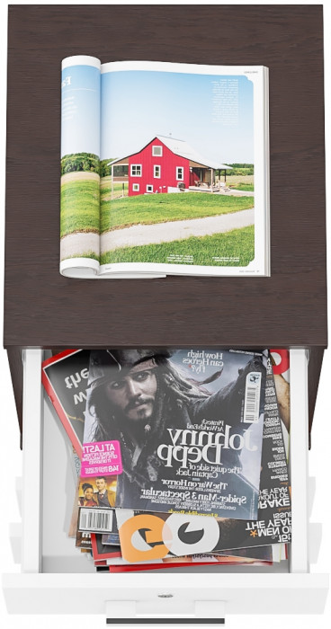 Тумба выкатная С-МД-3-02, цвет венге/белый шагрень, ШхГхВ 40х45х59 см.