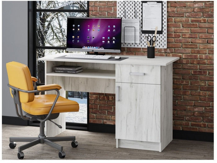 Стол письменный ПС-01 (с дверкой) (Ясень шимо светлый)