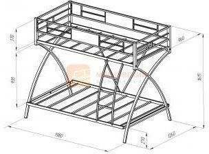 Двухъярусная кровать Виньола, черная