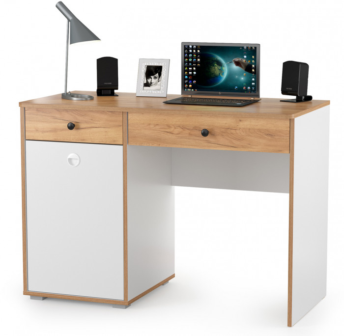 Вуди Компоновка № 51, цвет белый премиум/дуб крафт золотой, ШхГхВ 266х52,7х180,3 см., универсальная сборка