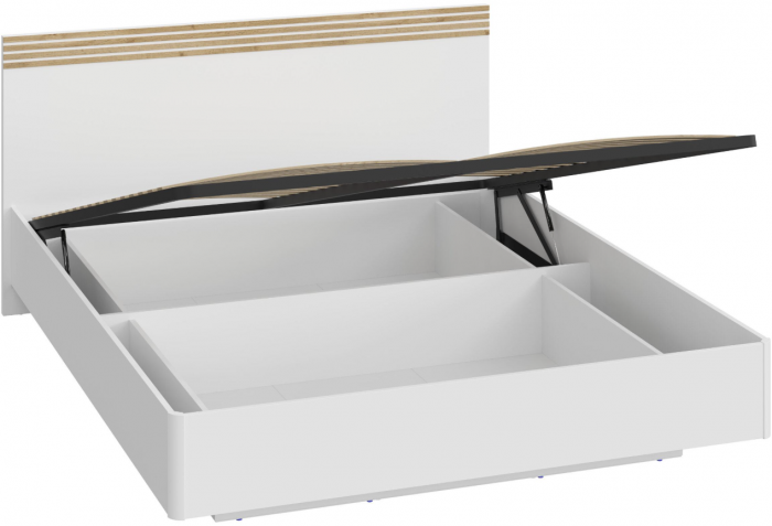 Кровать парящая 140 КРП-410-16-14 с подъемным основанием, Белый/Профиль МДФ Дуб вотан