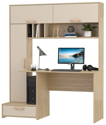 Лайт Стол письменный 03.243Н, цвет плэйн/сатин, ШхГхВ 150,2х57,3х179,9 см., НЕ универсальная сборка