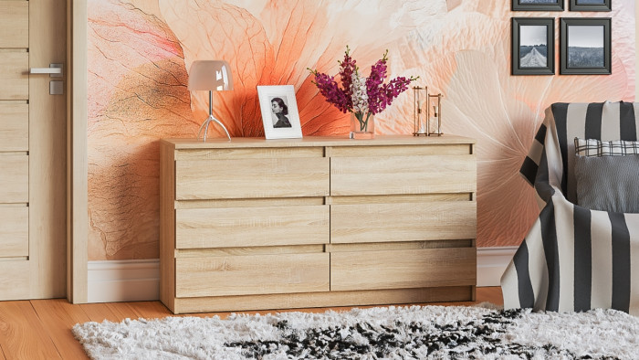 Мори Комод МК1380.6, цвет дуб сонома, ШхГхВ 138х41х73 см.