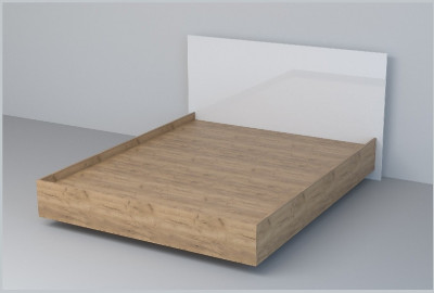 Кровать 1,6 арт.031 (ЛДСП) ЛН. (Дуб Крафт Золотой/Белый Глянец)