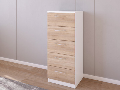 Комод 02/23 45х40х110 Белый/Сонома