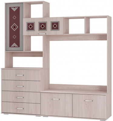 "Белла" центр. секция (2000х2120х470) ясень белый