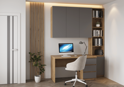 Кабинет Бостон, композиция 2, крафт золотой/серый шифер