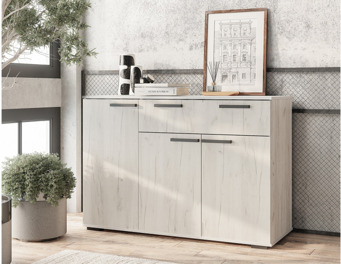 Комод Стандарт-4, Дуб крафт белый