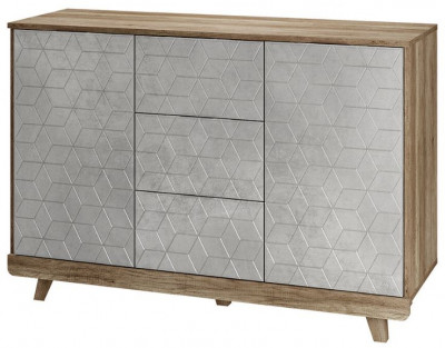 Комод "Мегаполис" КМ-15 Дуб каньон/F04 антик серебро