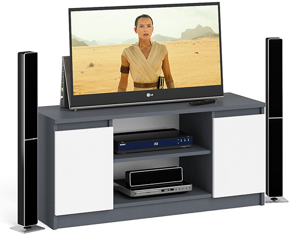 Мори Тумба ТВ МТВ1200.1, цвет графит/белый, ШхГхВ 120,4х41х54,6 см.