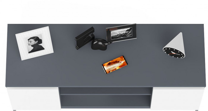 Мори Тумба ТВ МТВ1200.1, цвет графит/белый, ШхГхВ 120,4х41х54,6 см.