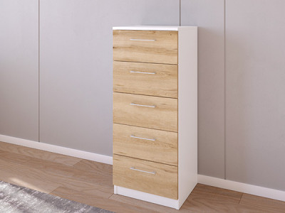 Комод 02/23 45х40х110 Белый/Эвок прибрежный