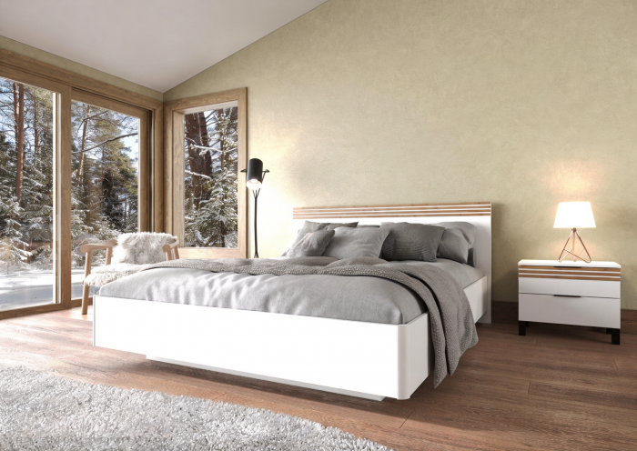 Модульная спальня Нао, набор №6, Белый/Профиль МДФ Дуб вотан