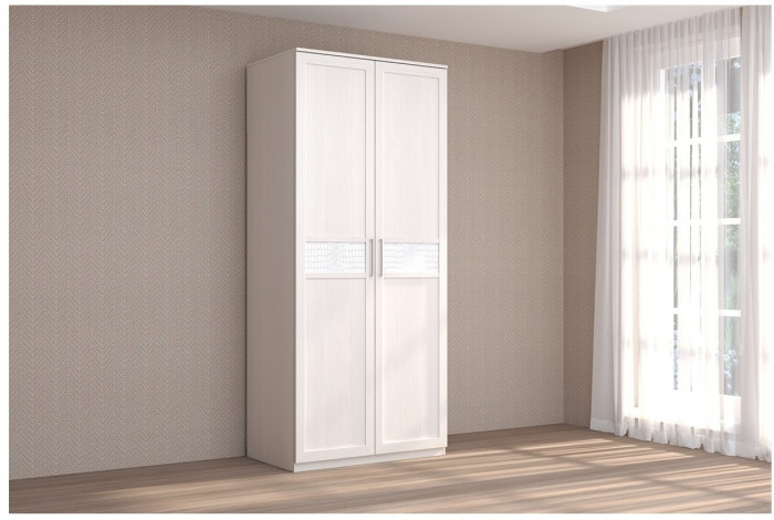 КЭТ-4 Шкаф 2-створчатый, Бодега белая/Caiman белый