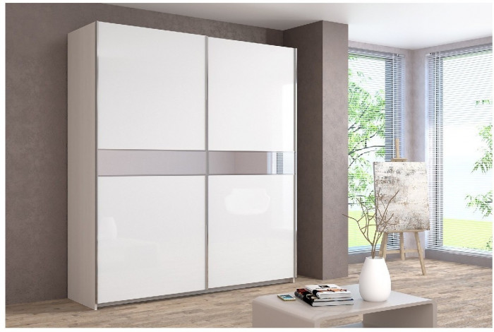 Шкаф-купе Иннэс-5 2000 Ф4/Ф4, Белый глянец