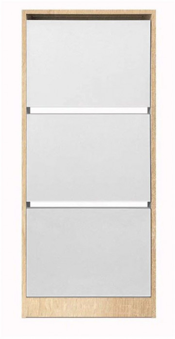 Обувница Лаком-3 Дуб Сонома / Белый