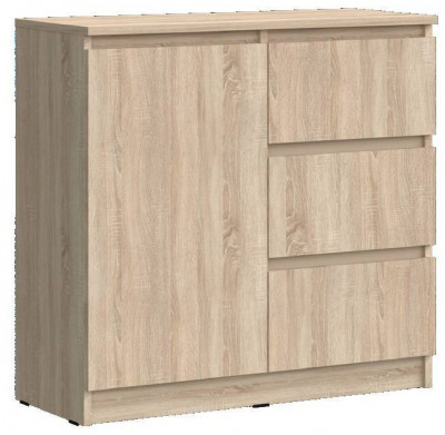 Челси Комод 800 (3 ящик 1 дверь) (Дуб Сонома, Дуб Сонома)