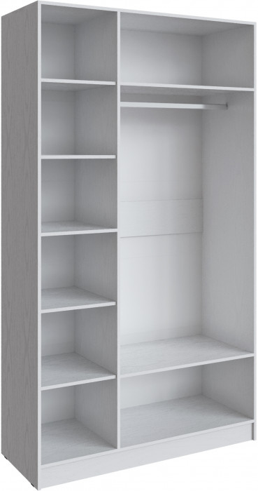 Шкаф Мадрид (1,3) с зеркалом, Белый/Ателье светлое