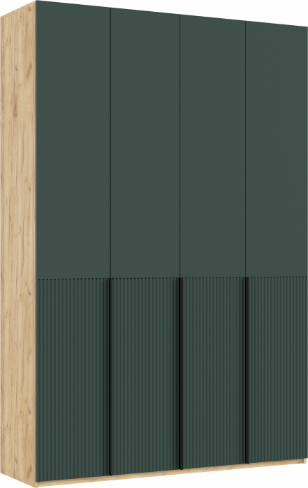 Марвэл Шкаф 4-х створчатый 1600, Браш Мени Грин, Дуб Крафт